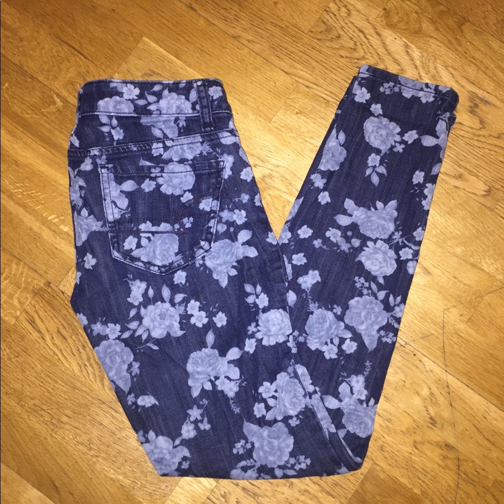 American eagle floral print jeans 00